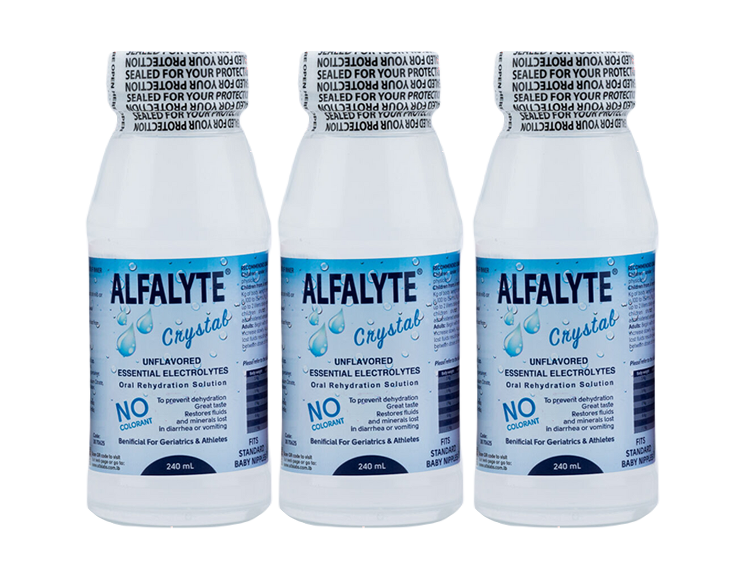Alfalyte 3-Pack Oral Rehydration Solution - Crystal (Unflavored) - Medaid - Lebanon