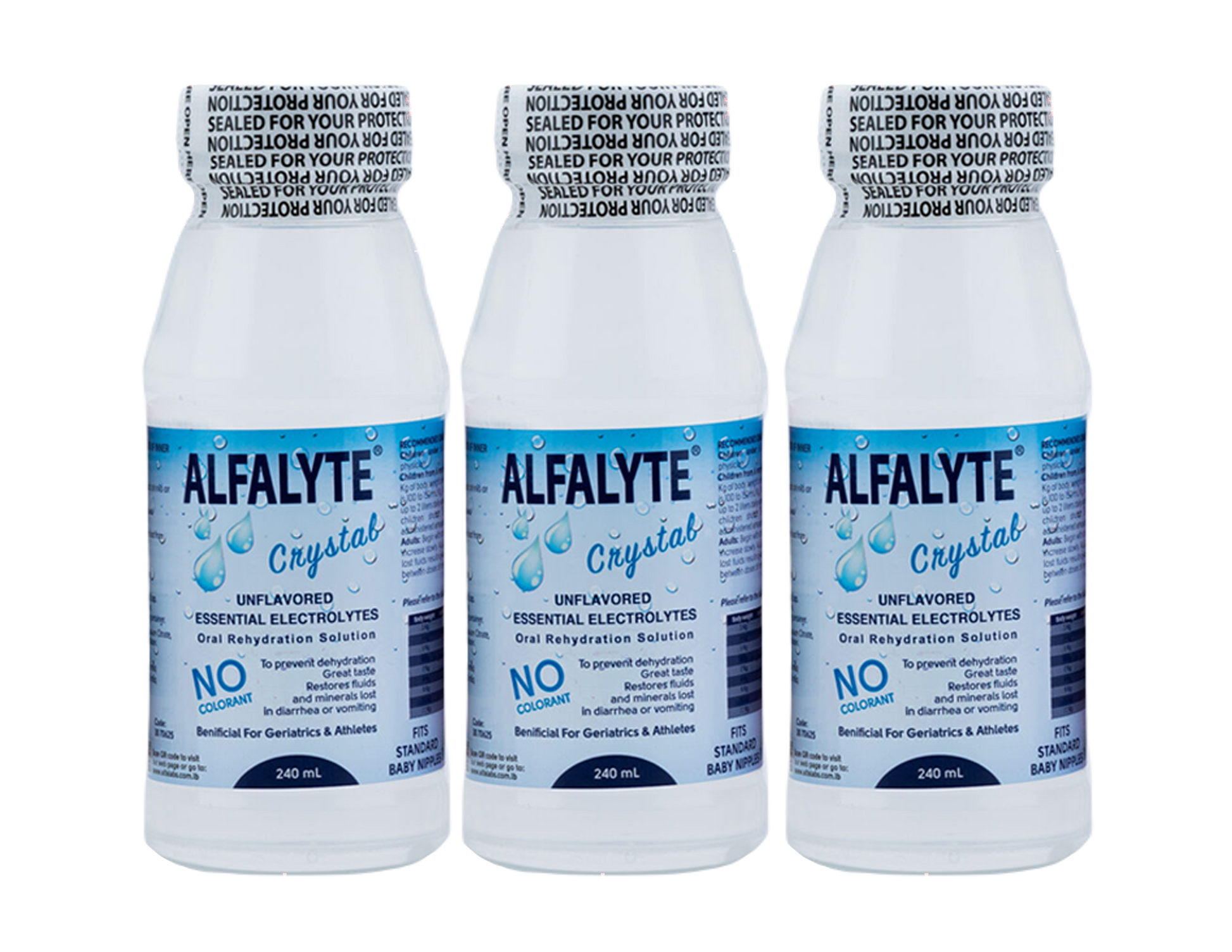 Alfalyte 3-Pack Oral Rehydration Solution - Crystal (Unflavored) - Medaid - Lebanon