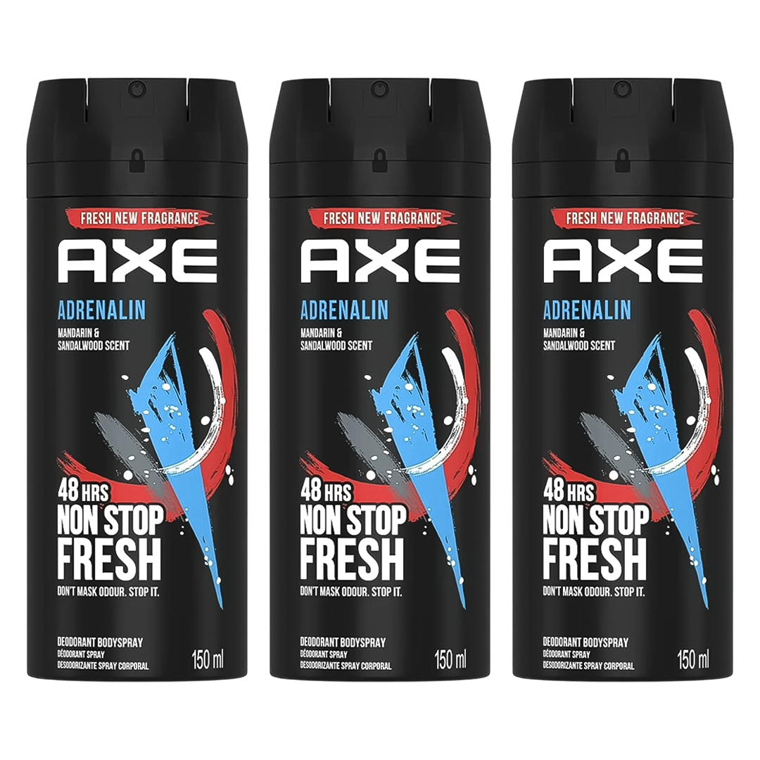 Axe Adrenalin 48H Non Stop Fresh Spray Deodorant For Him - Pack Of 3 - Medaid