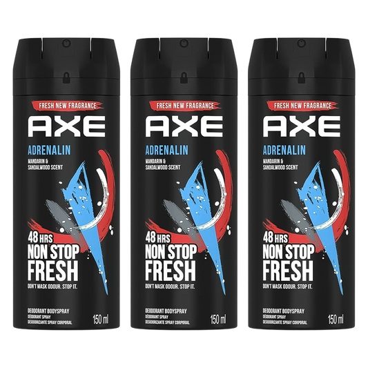 Axe Adrenalin 48H Non Stop Fresh Spray Deodorant For Him - Pack Of 3 - Medaid