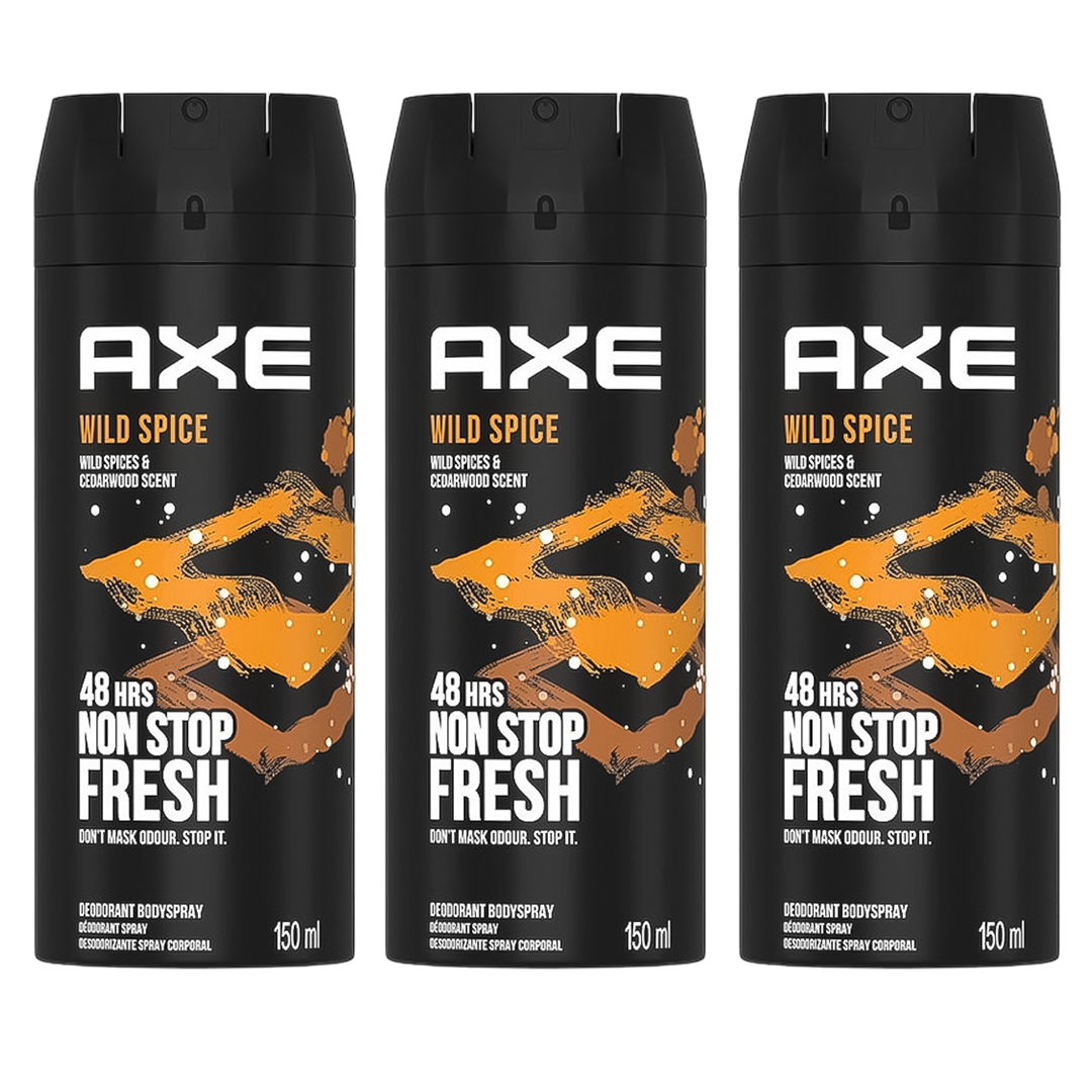 Axe Wild Spice 48H Non Stop Fresh Spray Deodorant For Him - Pack Of 3 - Medaid
