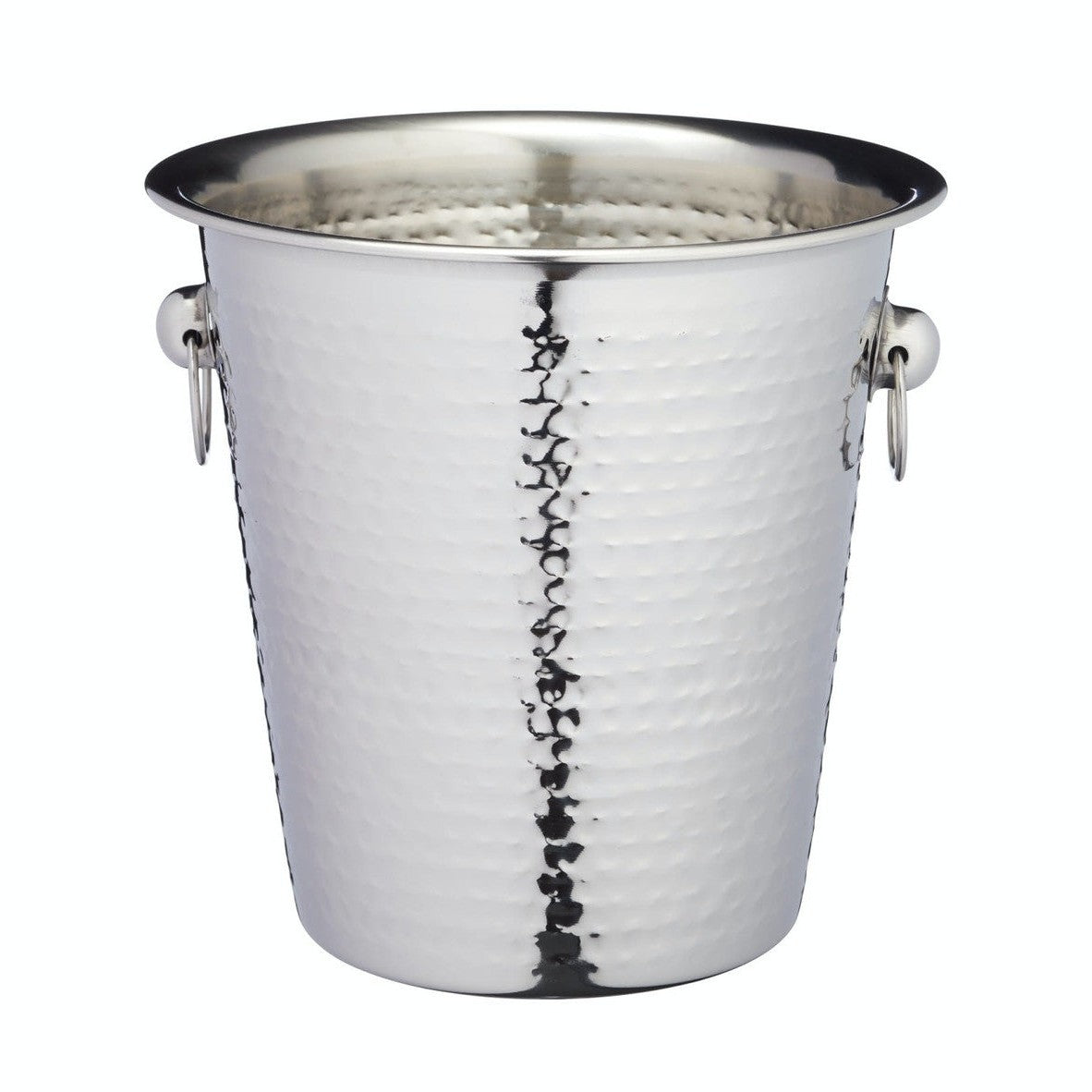 BarCraft Hammered-Steel Sparkling Wine & Champagne Bucket with Ring Handles - Medaid International