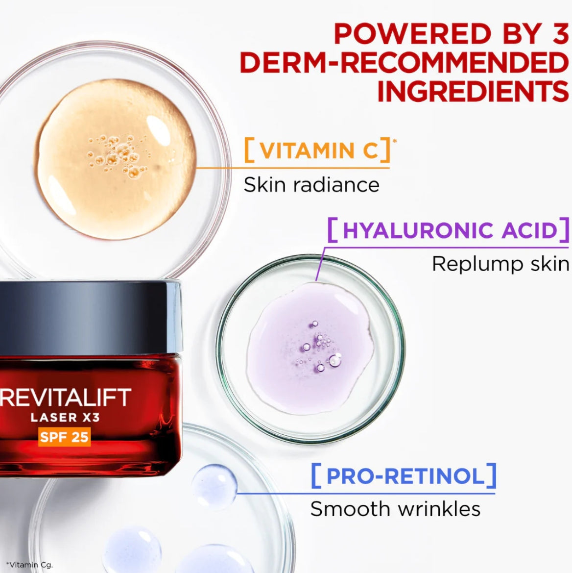 LOREAL Revitalift Laser DAY x3 Anti Aging Cream + SPF25 50ML - Medaid International
