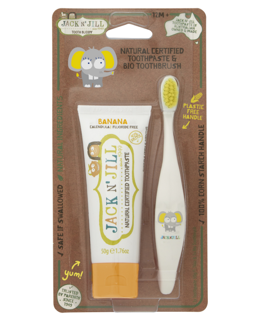 Jack N'Jill natural toothpaste and Bio Toothbrush Banana - Medaid - Lebanon