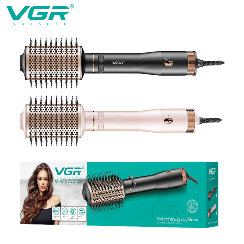 VGR Rotating Hot Air Brush Comb V494 - Black - Medaid International