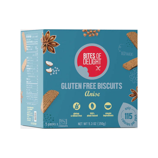 BITES OF DELIGHT BISCUITS BOX GLUTEN FREE - ANISE - Medaid International
