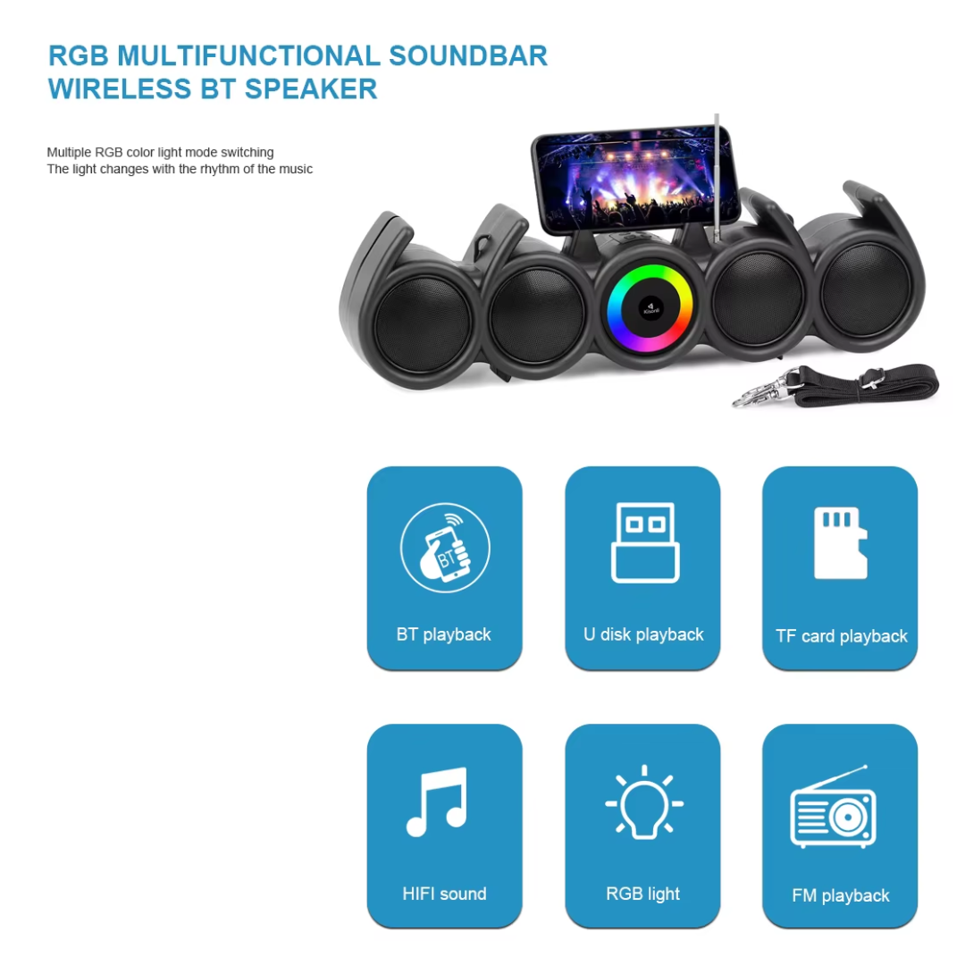 Kisonli Soundbar Bluetooth RGB Speaker With Dynamic RGB Lighting LED-918 - Medaid International