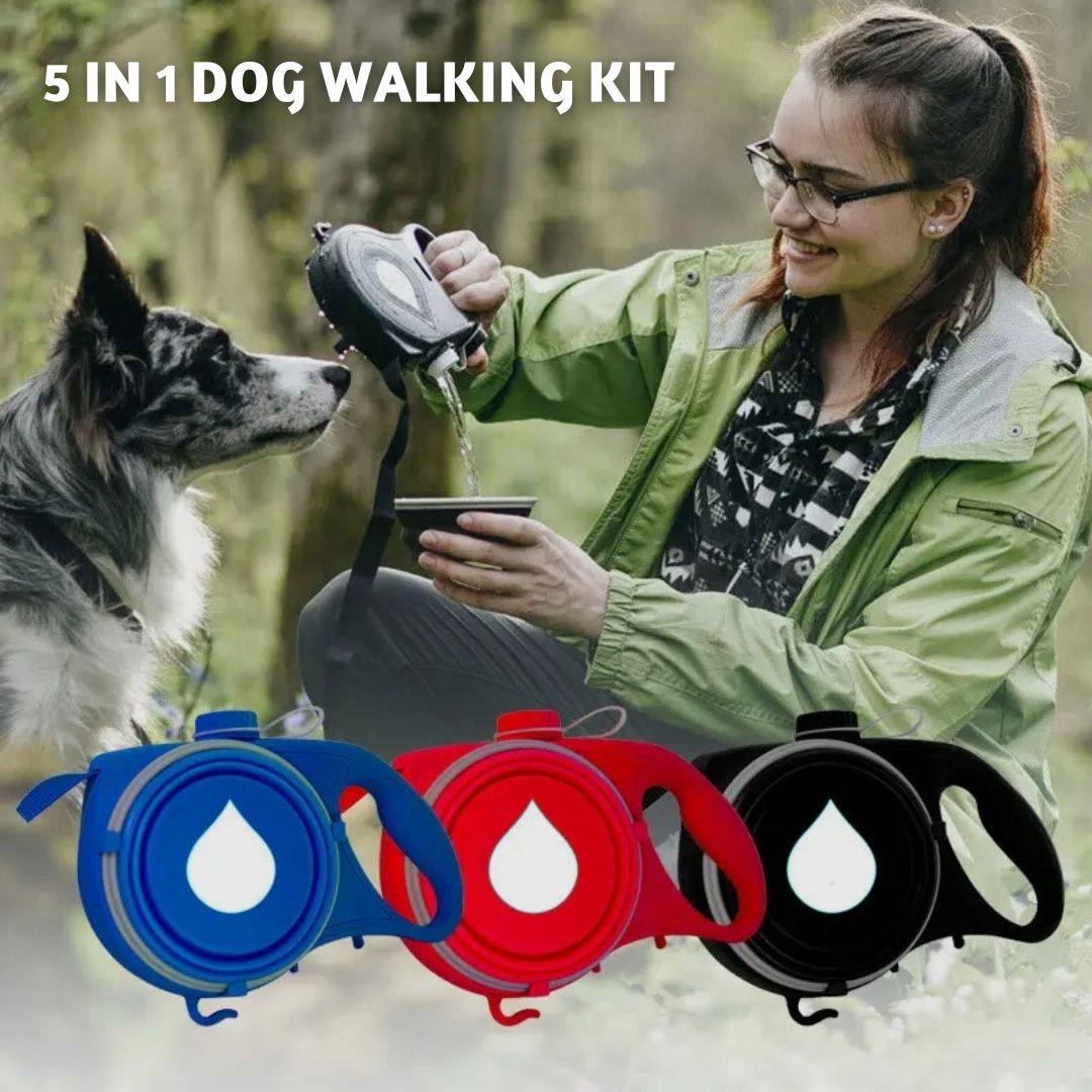 Aqua Leash, 5 In 1 Pet Essentials , Dog Walking Essentials All in one! - Medaid International