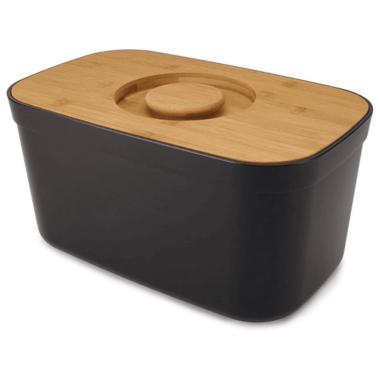 Bread Bin with Cutting Board Lid-Black - Medaid International