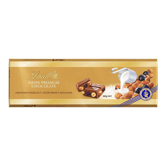 Lindt Swiss Premium Milk Chocolate - Raisins and Hazelnuts - 300g - Medaid International