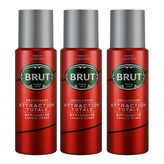 Brut Attraction Totale Spray Deodorant For Him - Pack Of 3 - Medaid