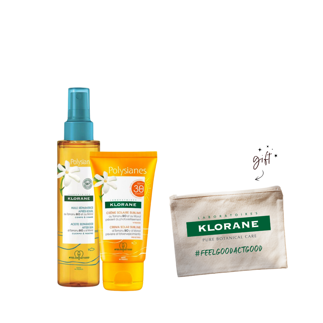 Klorane Organic Suncream Bundle + Gift Pouch - Medaid - Lebanon