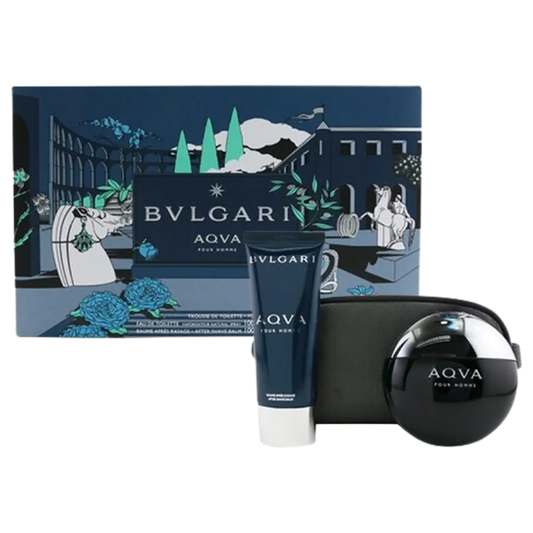 Bulgari Aqva Eau De Toilette Men's Gift Set - 3Pcs - Medaid