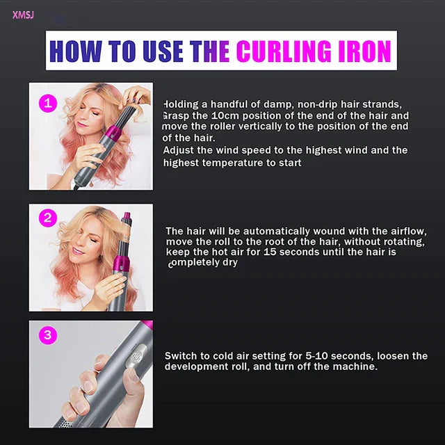 5 In 1 Hot Air Styler Hair Straightener - Medaid International