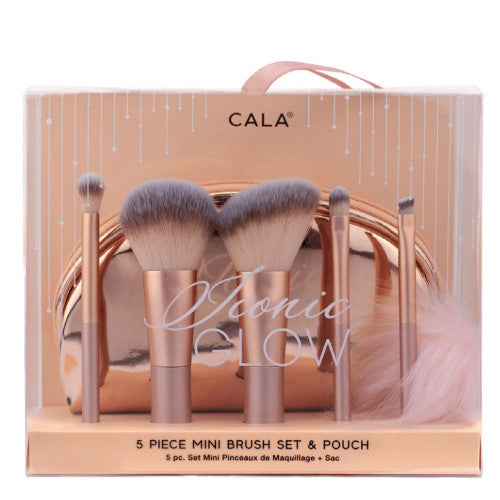 CALA ICONIC GLOW 5 PIECES MINI BRUSH SET AND POUCH - Medaid