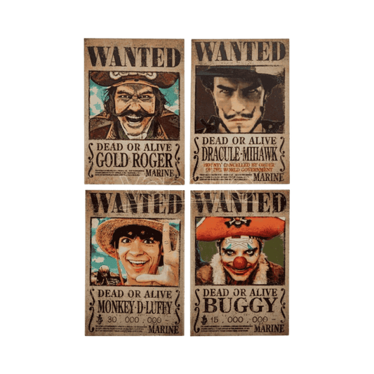 One Piece Wanted  Set of 4 Magnets By Cinereplica - Medaid International