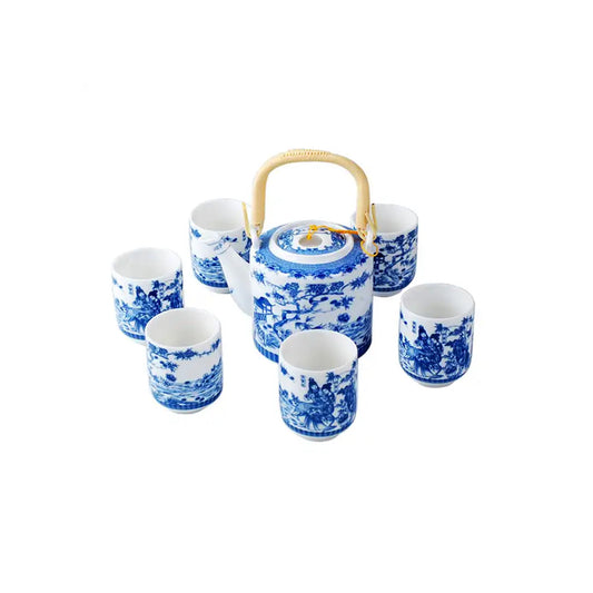 TEA SET BLUE & WHITE DESIGN CERAMIC - Medaid International