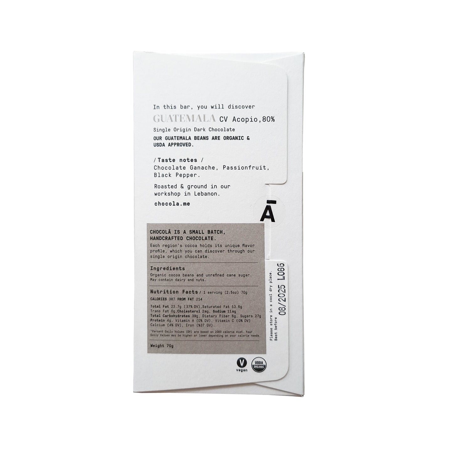 Guatemala Acopio 80% Single Origin Dark Chocolate - Medaid International