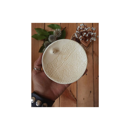 CLAY INCENSE HOLDERS - OFF WHITE I - Medaid International