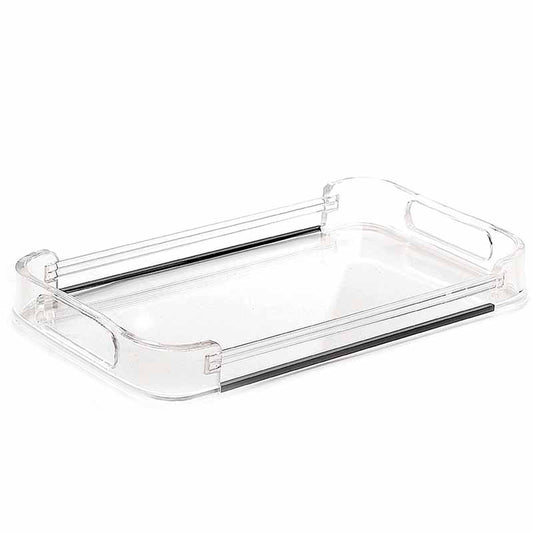 41 CM Transparent Plexi Rectangular Serving Tray with Handles Multifunctional Organizer Tray for Food Drinks Snacks and Appetizers - Medaid - Lebanon