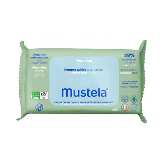 Mustela - Normal Skin Compostable Cleansing Wipes 60s - Medaid International