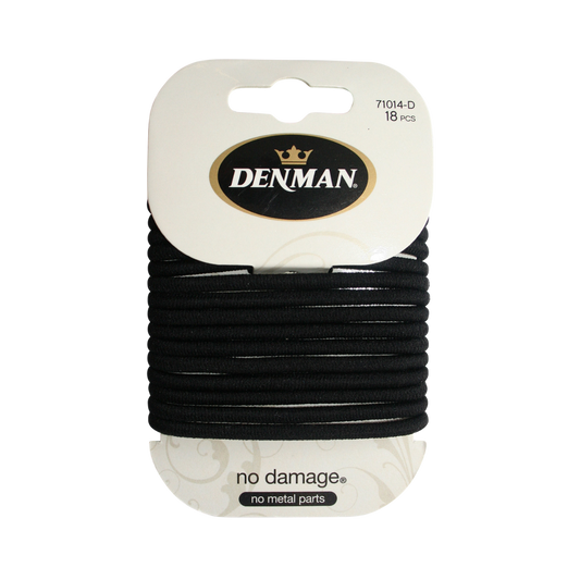 Denman - Large Black No Damage Elastics 18 pcs - Medaid International