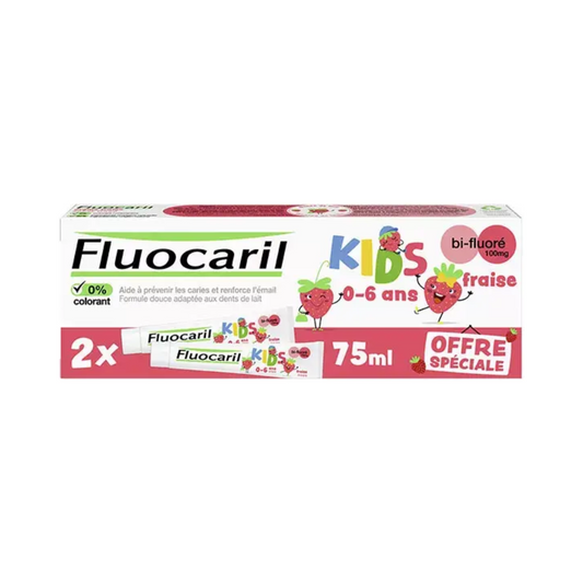 Fluocaril - Kids Bi-Fluorinated 100mg Strawberry Toothpaste 0-6 Years - Medaid International