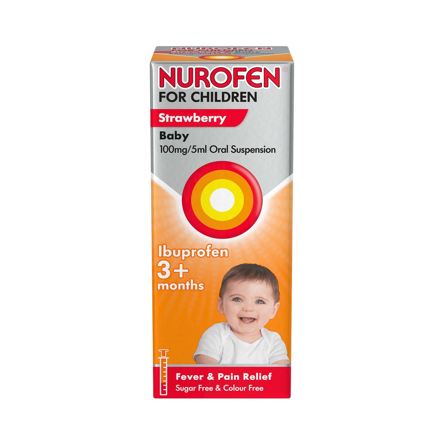 Nurofen - Children Oral Suspension 3 Months+ Strawberry 100mg/5ml 100ml - Medaid