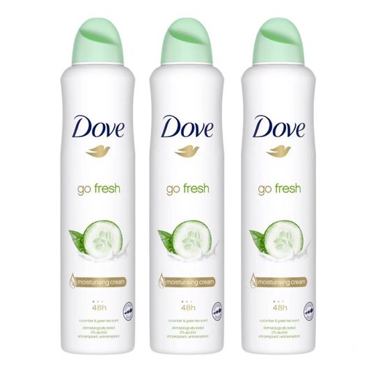 Dove Go Fresh Cucumber & Green Tea 48H Anti-Perspirant Spray Deodorant For Her - Pack Of 3 - Medaid