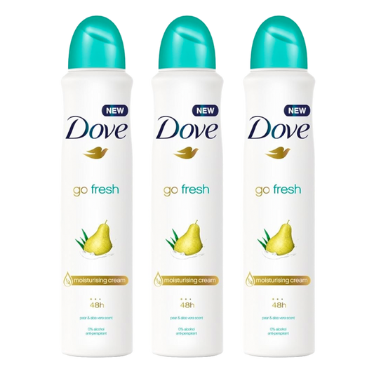 Dove Go Fresh Pear & Aloe Vera 48H Anti-Perspirant Spray Deodorant For Her - Pack Of 3 - Medaid