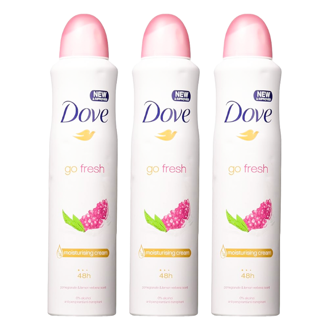 Dove Go Fresh Pomegranate & Lemon Verbena 48H Anti-Perspirant Spray Deodorant For Her - Pack Of 3 - Medaid