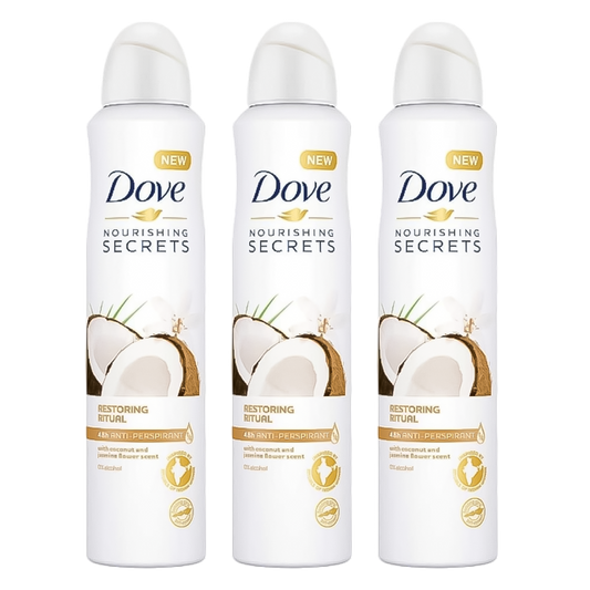 Dove Nourishing Secrets Coconut & Jasmine Flower 48H Anti-Perspirant Spray Deodorant For Her - Pack Of 3 - Medaid