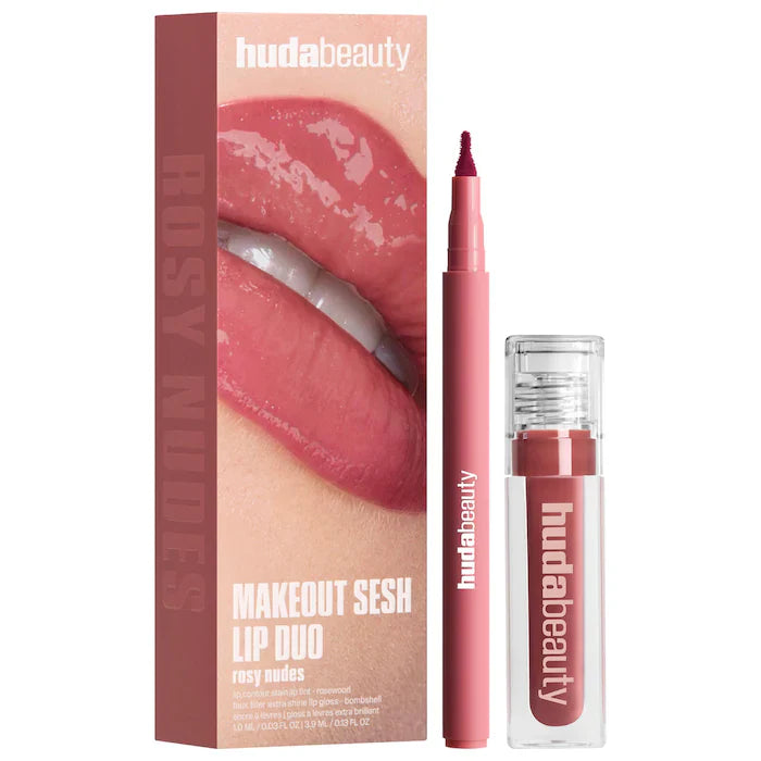 HUDA BEAUTY 
Make Out Sesh Lip Stain and Lip Gloss Duos - Medaid International