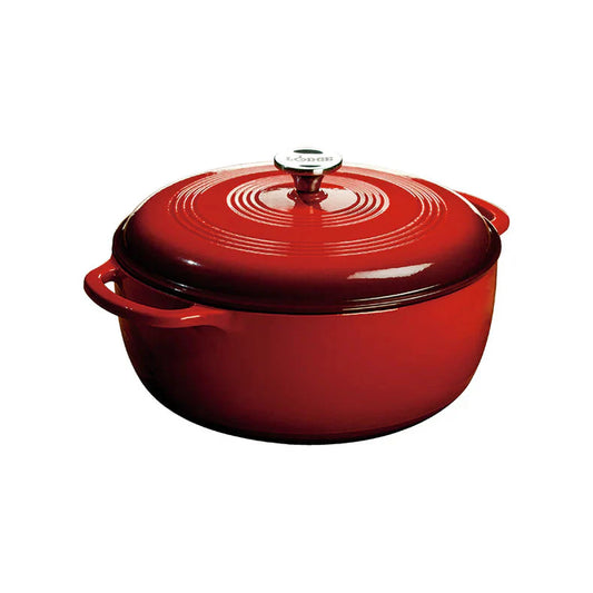 7.38Lt Red Enameled Cast Iron Dutch Oven - Medaid International