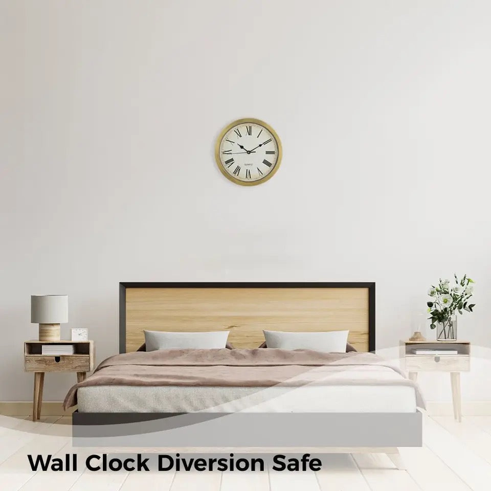 Hidden Clock Safe Gold Or Silver Color Retro Round Wall clock - Medaid International