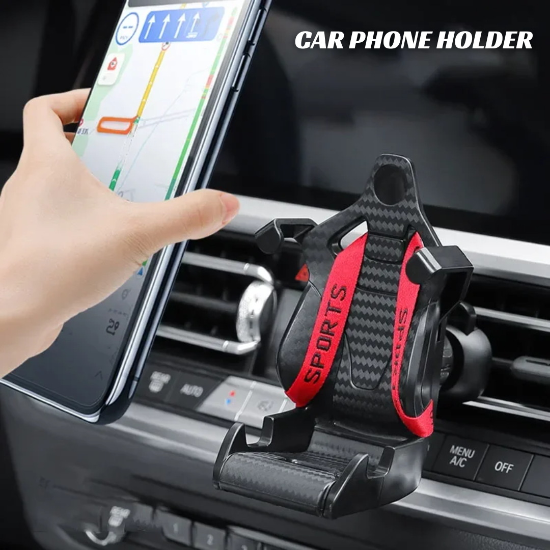 Carbon Fiber Sports Car Seat Phone Holder - Medaid International