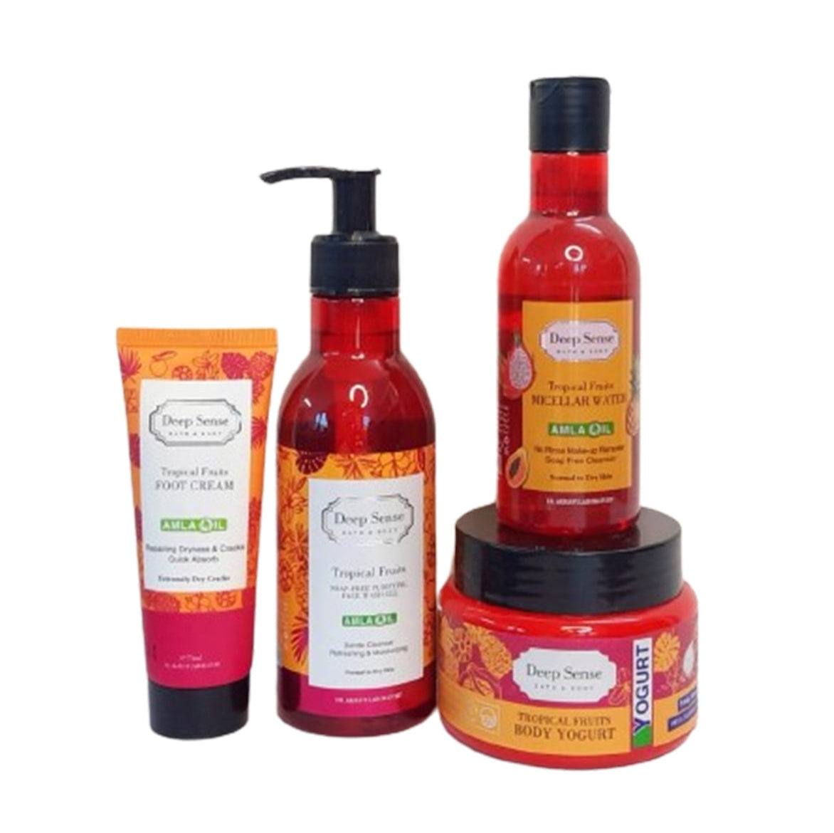Tropical Fruits Micellar Water + Tropical Fruits Body Yogurt + Tropical Fruits Face Wash Gel + Tropical Fruits Foot Care Cream - Medaid