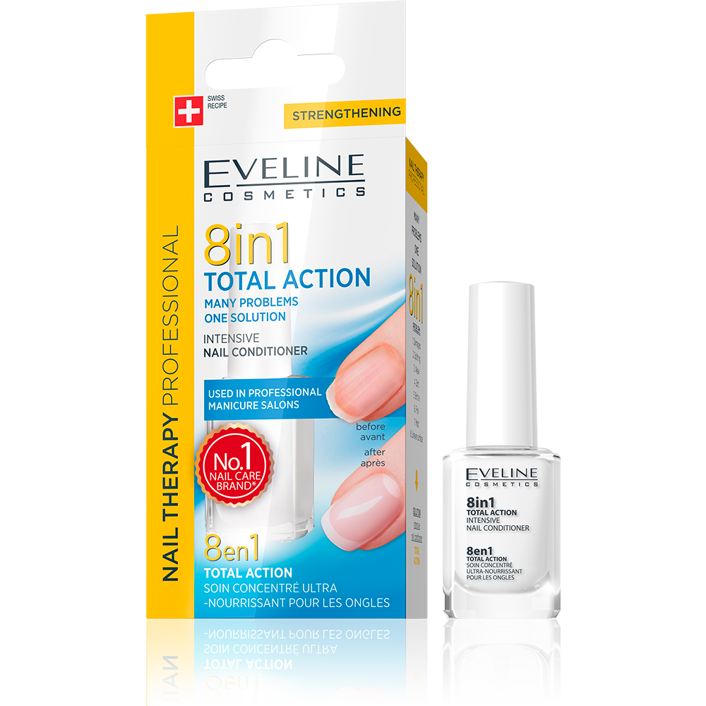 Eveline Nail Therapy Total Action 8 In 1 Intensive Nail Conditioner- 12 ml - Medaid