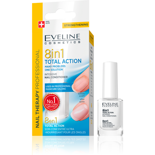 Eveline Nail Therapy Total Action 8 In 1 Intensive Nail Conditioner- 12 ml - Medaid