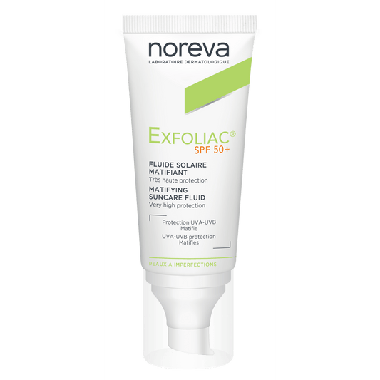 Noreva Exfoliac Mattifying Fluid Sunscreen SPF 50 - 40 ml - Medaid - Lebanon