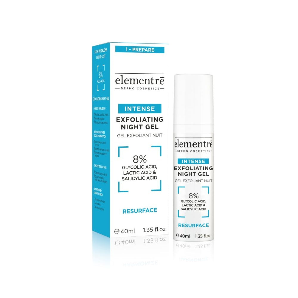 Elementre Exfoliating Night Gel 8% Glycolic, Lactic & Salicylic Acids 40 ml - Medaid