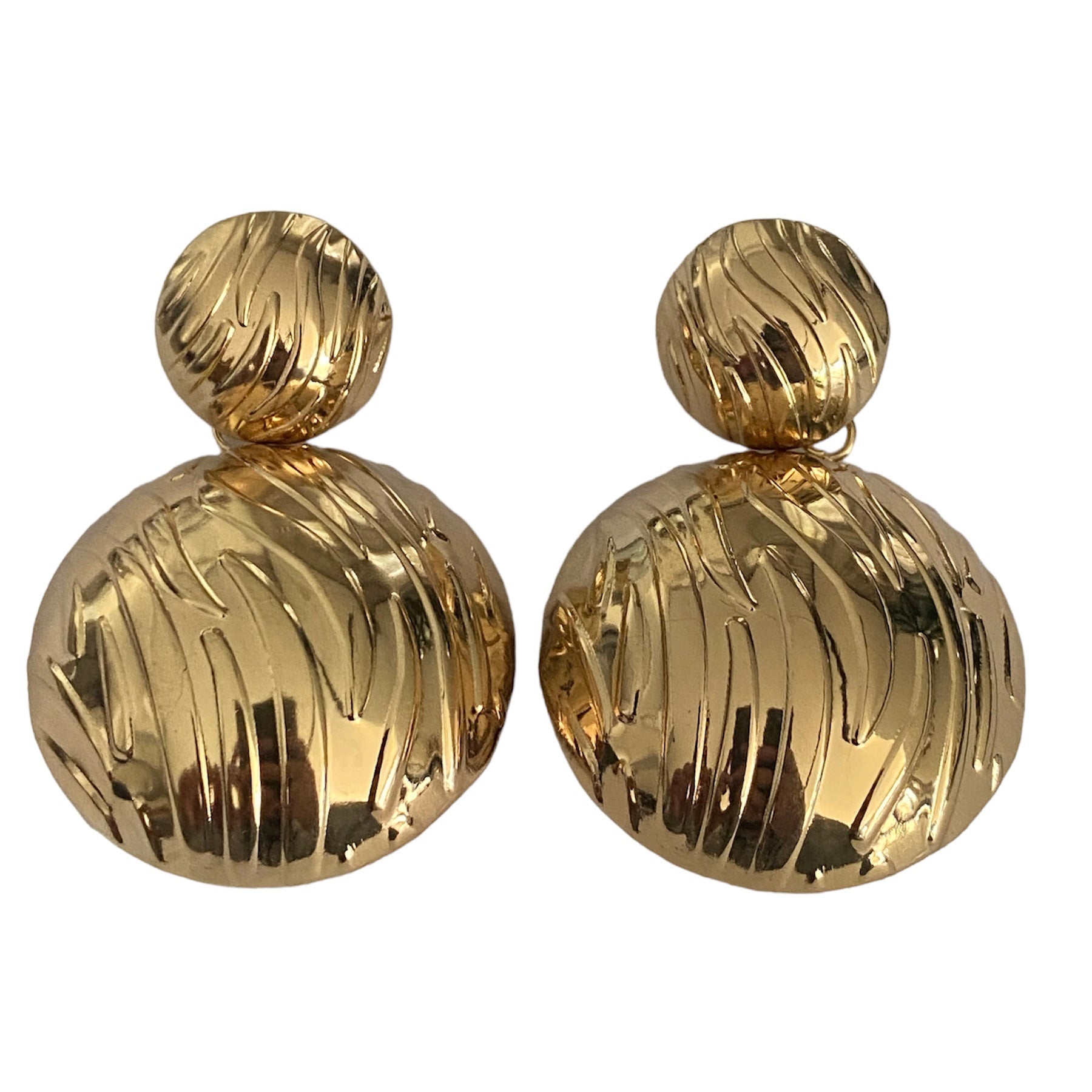 Golden duo earrings accessory #4016 - Medaid International