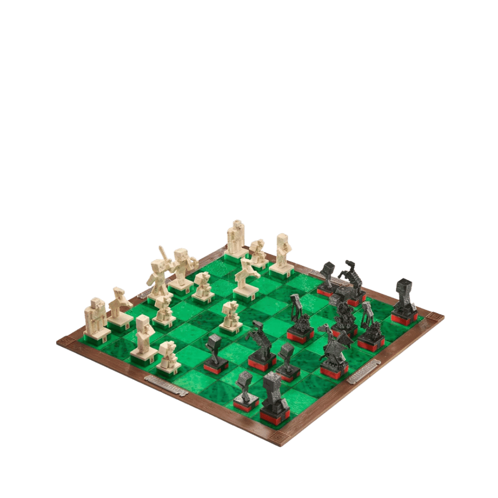 Chess Set Overworld Heroes vs. Hostile Mobs - Minecraft By Noble Collection - Medaid International