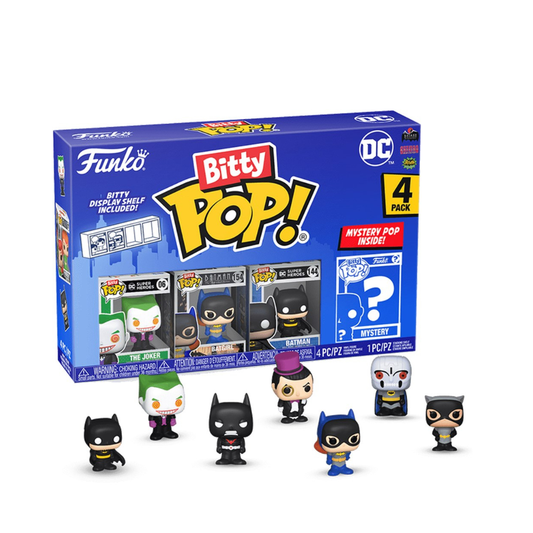 Funko Bitty POP! DC Comics 4 Figure Pack Includes The Joker, Batgirl, Batman, and a Mystery DC Comics Bitty Pop! - Medaid International