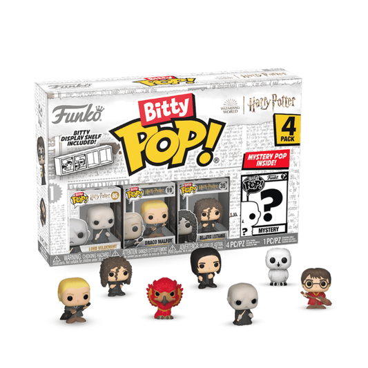 Funko Bitty POP! Harry Potter 4 Figure Pack Includes Lord Voldemort, Draco Malfoy, Bellatrix Lestrange, and a Mystery Harry Potter Bitty Pop! - Medaid International