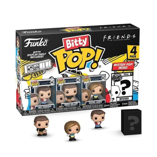 Funko Bitty POP! FRIENDS 4 Figure Pack Includes Joey Tribbianni, Ross Geller, Rachelle Green, and a Mystery FRIENDS Bitty Pop! - Medaid International