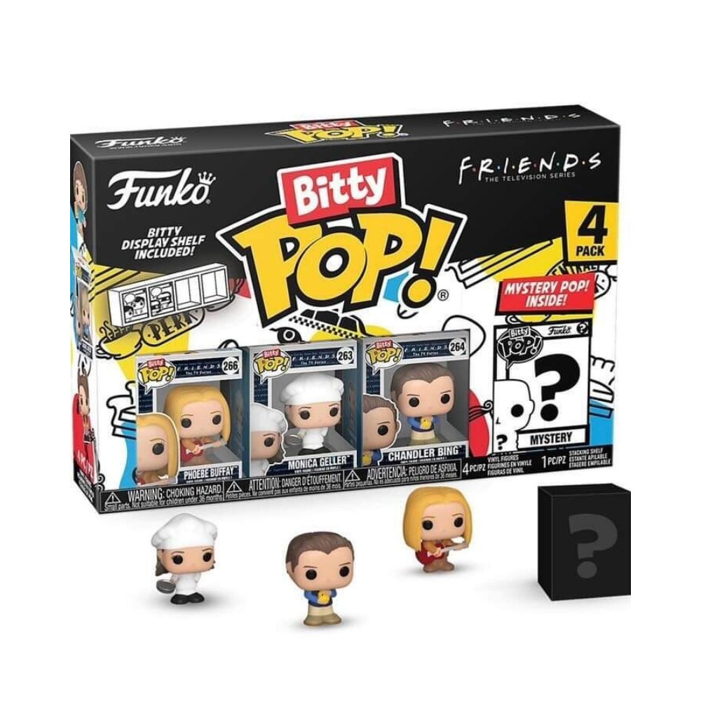Funko Bitty POP! FRIENDS 4 Figure Pack Includes Phoebe Buffay, Monica Geller, Chandler Bing, and a Mystery FRIENDS Bitty Pop! - Medaid International