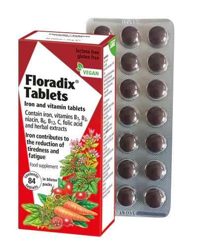 Floradix - Iron & Vitamin Tablets  84 Tablets - Medaid International