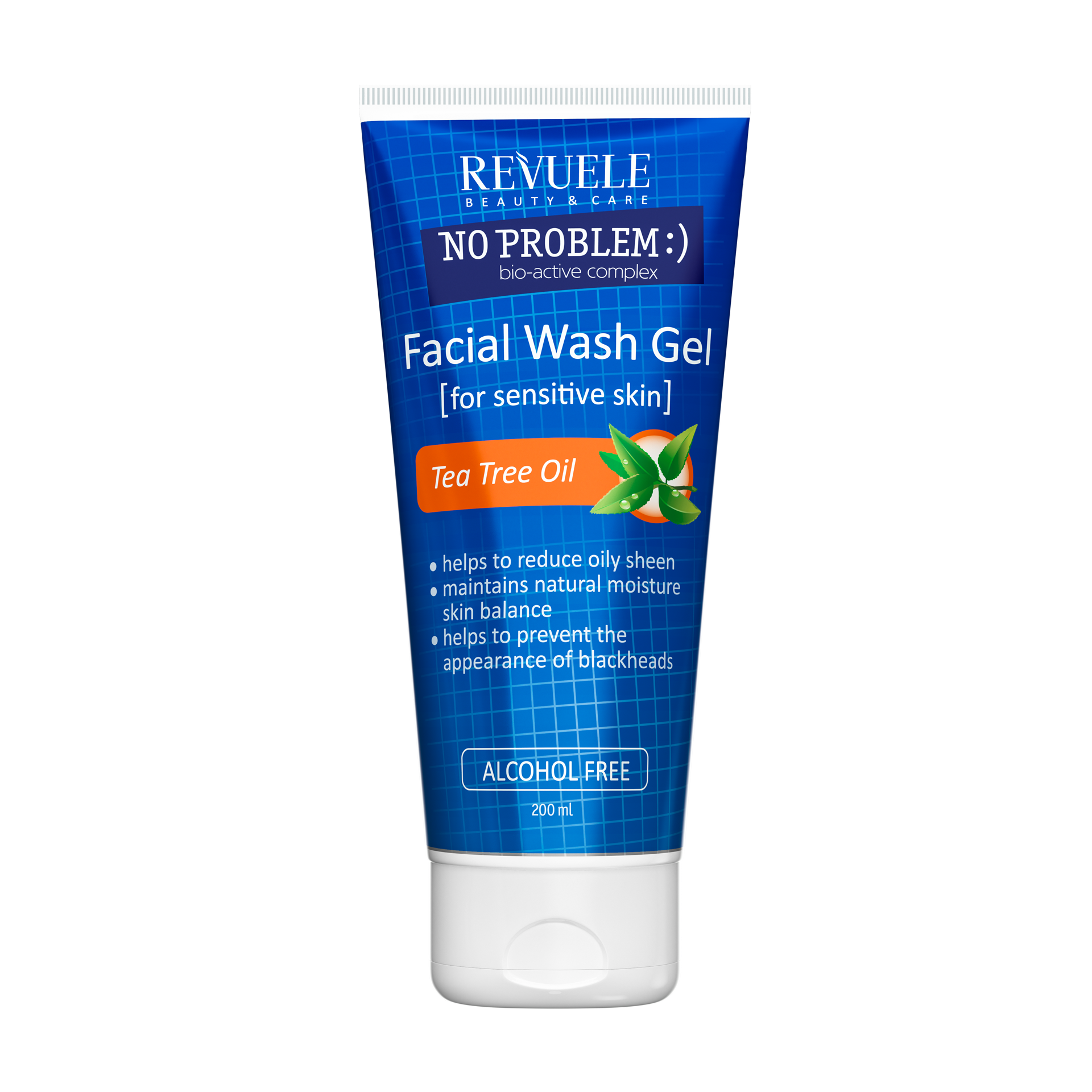 REVUELE NO PROBLEM Facial Wash Gel for sensitive skin Tea Tree Oil, 200 ml - Medaid