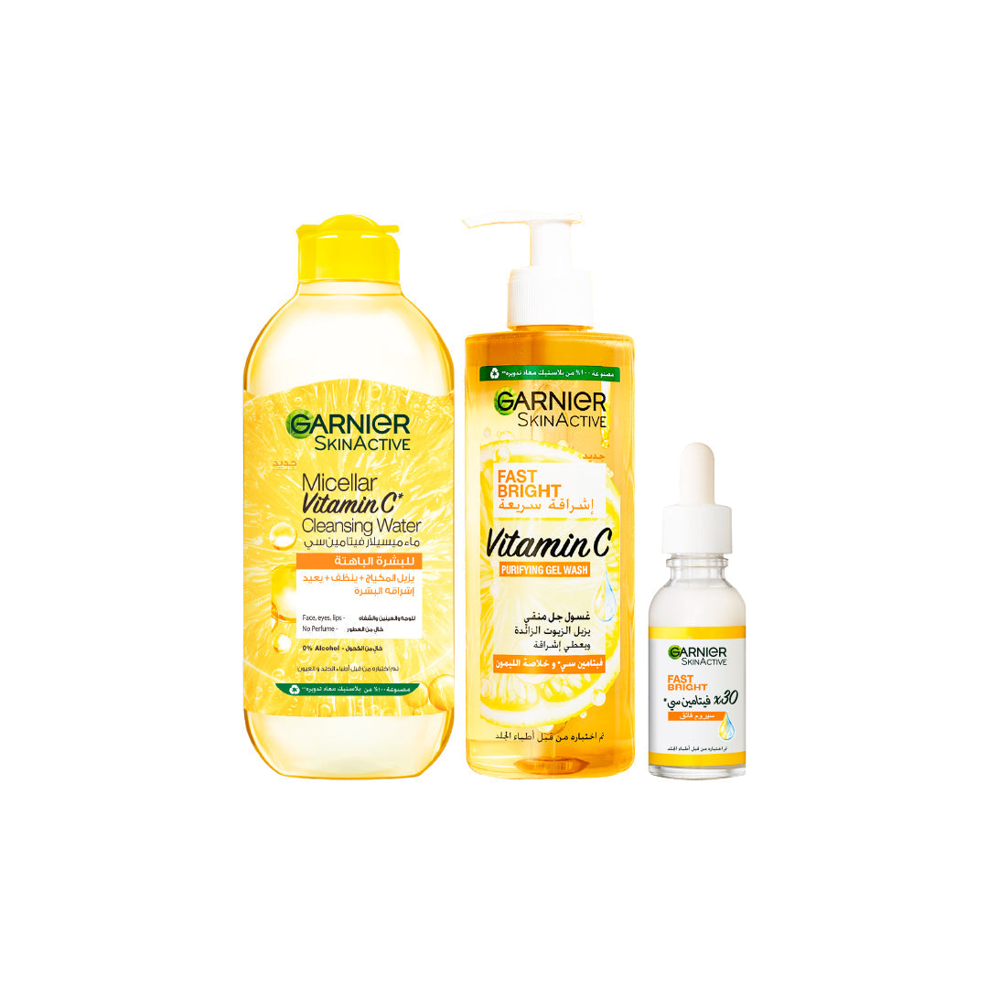 Garnier Vitamin C Face Wash, Serum & Micellar Bundle At 25% Off - Medaid